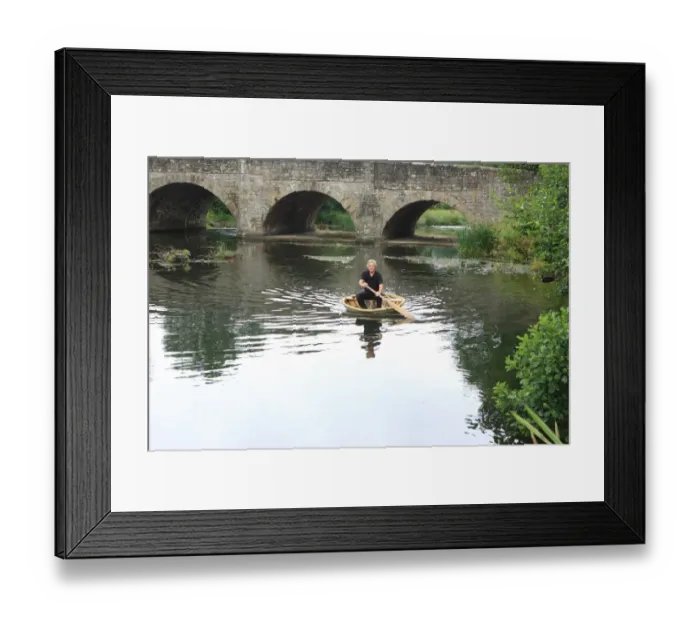 Framed Print : Corracles. Peter Faulkner who builds Coracles on the river at Leintwardine Shropshire Framed Print : Corracles. Peter Faulkner who builds Coracles on the river at Leintwardine Shropshire