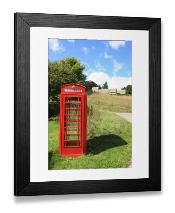 Framed Print : PHone Box. Duntisbourne Abbots Glos Cotswolds Summer. Village church Phonet box Framed Print : PHone Box. Duntisbourne Abbots Glos Cotswolds Summer. Village church Phonet box