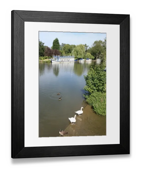 Framed Print : Streatley. The Swan Hotel and River Thames at Streatley Framed Print : Streatley. The Swan Hotel and River Thames at Streatley