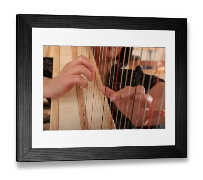 Framed Print : Harps. A new Harp being tested at The Harp Centre of Wales, at Llandysul Wales Framed Print : Harps. A new Harp being tested at The Harp Centre of Wales, at Llandysul Wales