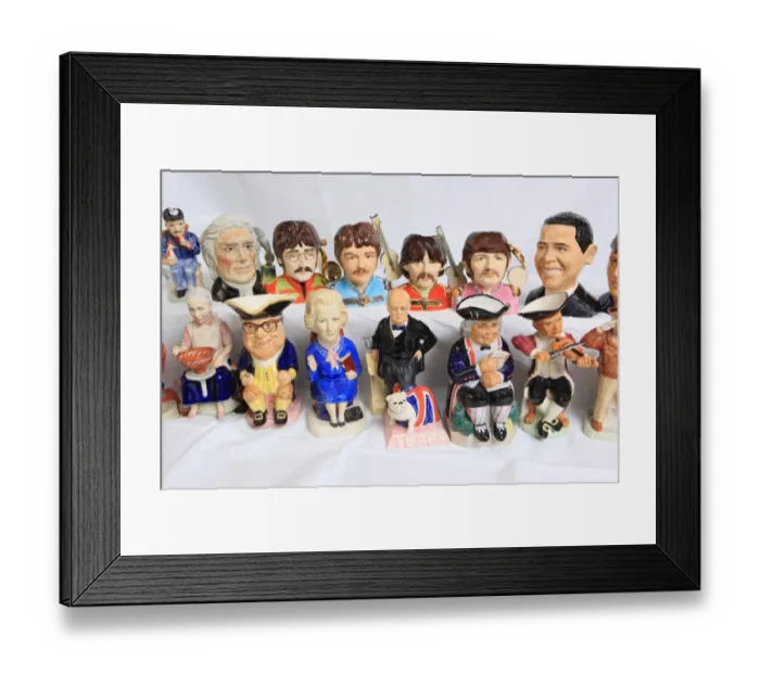 Framed Print : Toby Jugs. Some of Toby Jugs at Peggy Davies Ceramics in Stoke on Trent Framed Print : Toby Jugs. Some of Toby Jugs at Peggy Davies Ceramics in Stoke on Trent