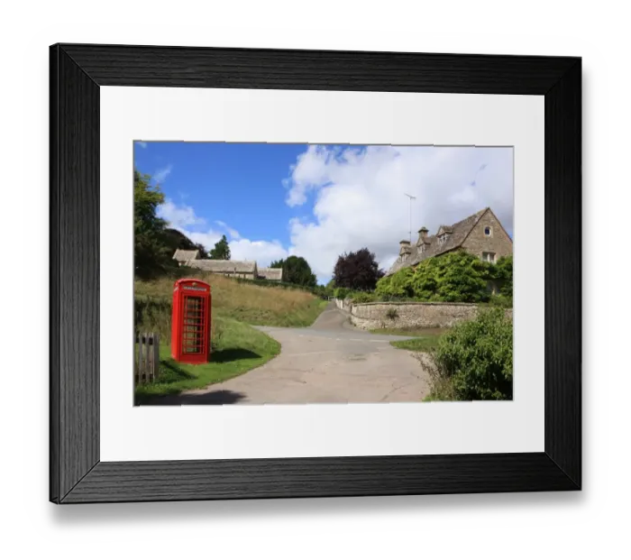 Framed Print : Phone Box. Duntisbourne Abbots Glos Cotswolds Summer. Village church Phonet box Framed Print : Phone Box. Duntisbourne Abbots Glos Cotswolds Summer. Village church Phonet box