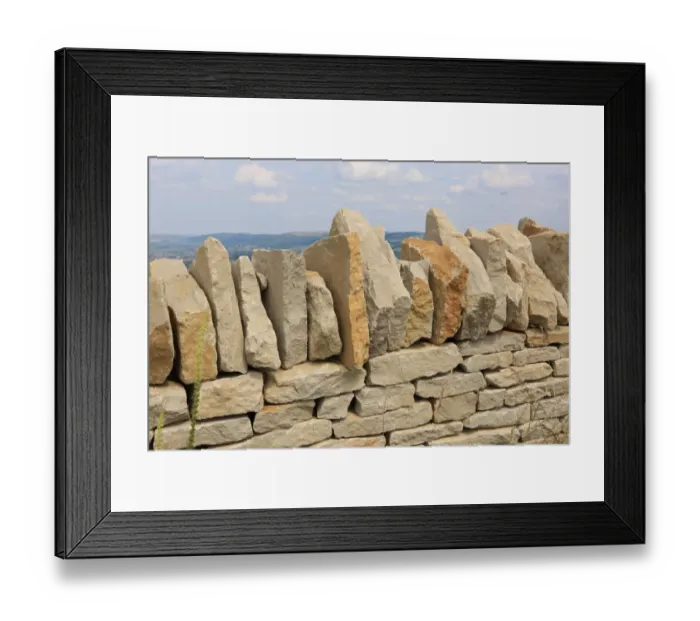 Framed Print : Walling. New cotswold stone wall on Leckhampton Hill near Cheltenham Framed Print : Walling. New cotswold stone wall on Leckhampton Hill near Cheltenham
