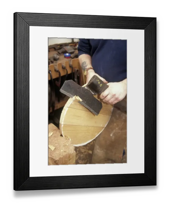 Framed Print : Coopering. Alastair Simms one of the last coopers working at Wadworth Brewary