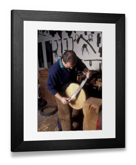 Framed Print : Coopering. Alastair Simms one of the last coopers working at Wadworth Brewary