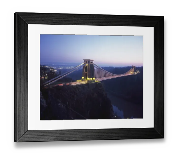 Framed Print : Bristol. A winters evening at the Clifton Supension Bridge over looking Framed Print : Bristol. A winters evening at the Clifton Supension Bridge over looking