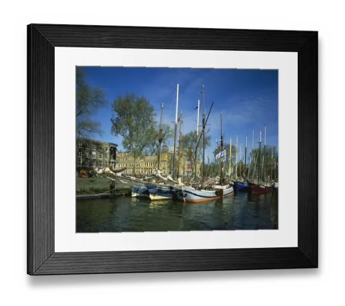 Framed Print : Rotterdam. Old Sailing boats in the harbour at Rotterdam Holland Framed Print : Rotterdam. Old Sailing boats in the harbour at Rotterdam Holland