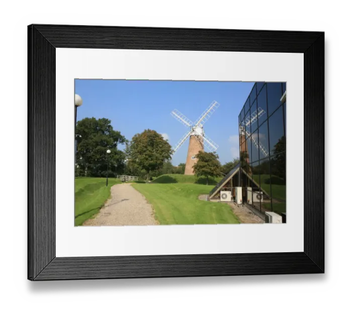 Framed Print : Swindon. Footpaths on the Windmill Business Park in Swindon Wiltshire with its windmill Framed Print : Swindon. Footpaths on the Windmill Business Park in Swindon Wiltshire with its windmill