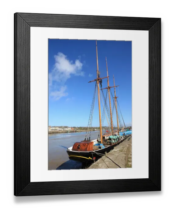 Framed Print : Bideford. The Kathleen and May sailing boat moored at the East-the-Water