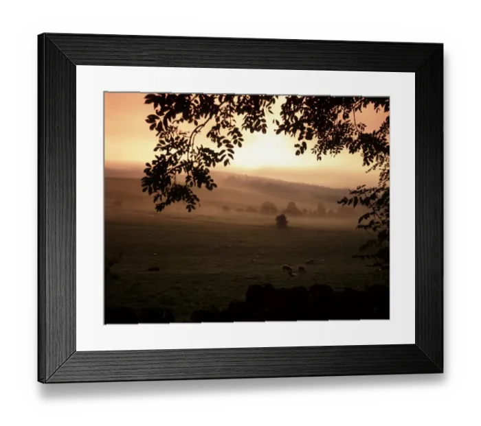 Framed Print : Cotswolds. Early morning in a cotswold valley near Northleach Framed Print : Cotswolds. Early morning in a cotswold valley near Northleach