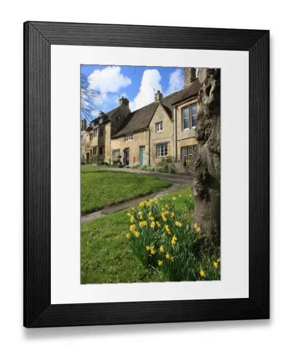 Framed Print : Burford. The High Street Burford Oxfordshire on a Spring morning Framed Print : Burford. The High Street Burford Oxfordshire on a Spring morning