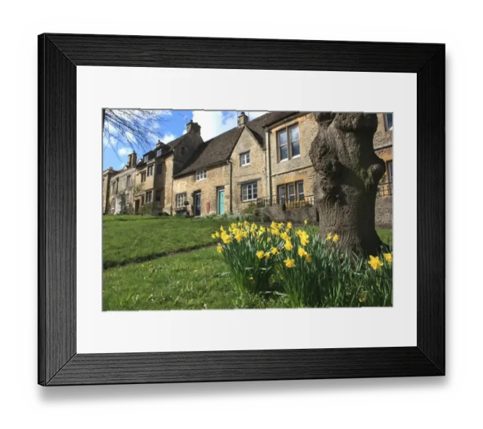 Framed Print : Burford. The High Street Burford Oxfordshire on a Spring morning Framed Print : Burford. The High Street Burford Oxfordshire on a Spring morning