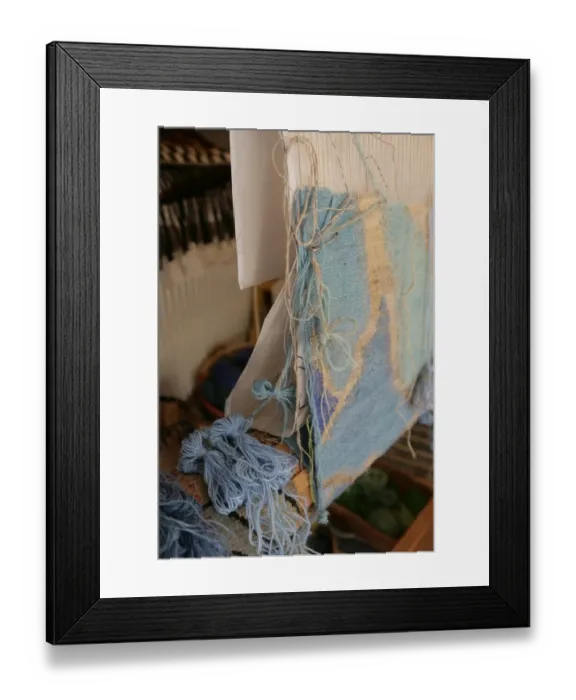 Framed Print : Tapestry. Kirsten Glasbrook working on a Tapestry Framed Print : Tapestry. Kirsten Glasbrook working on a Tapestry
