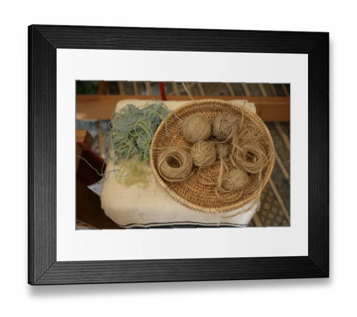 Framed Print : Tapestry. Weaver Kirsten Glasbrook working on a Tapestry