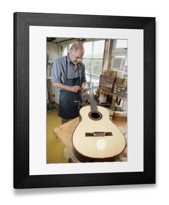 Framed Print : Guitar Maker Framed Print : Guitar Maker