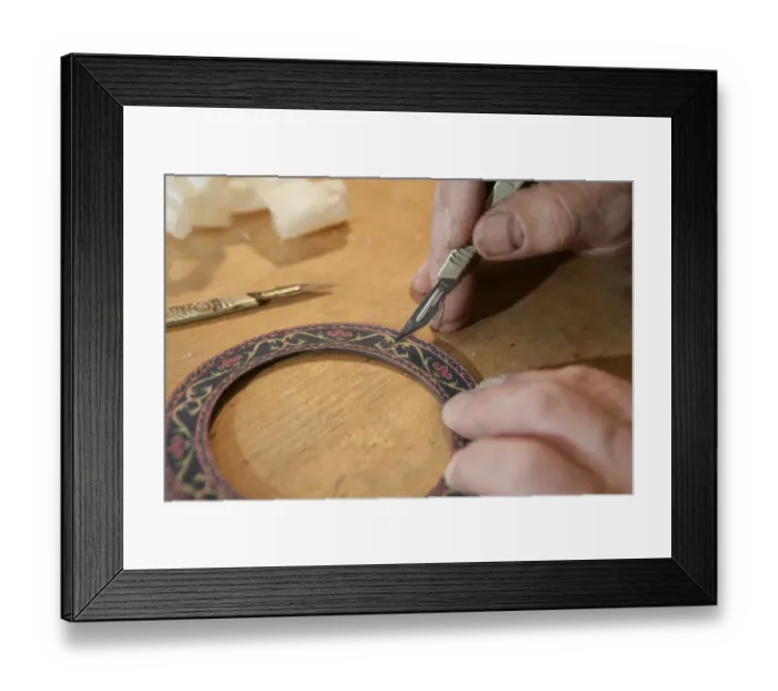 Framed Print : Guitar Maker