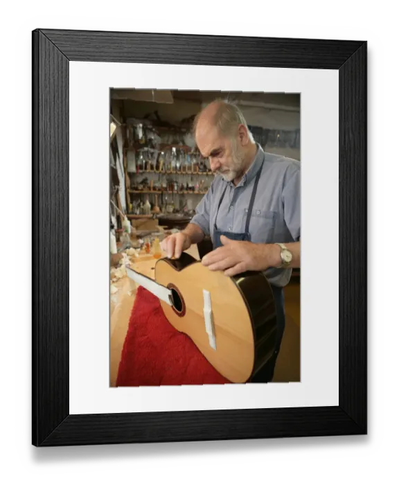 Framed Print : Guitar Maker Framed Print : Guitar Maker