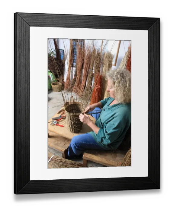 Framed Print : Traditioinal Basket Maker Framed Print : Traditioinal Basket Maker