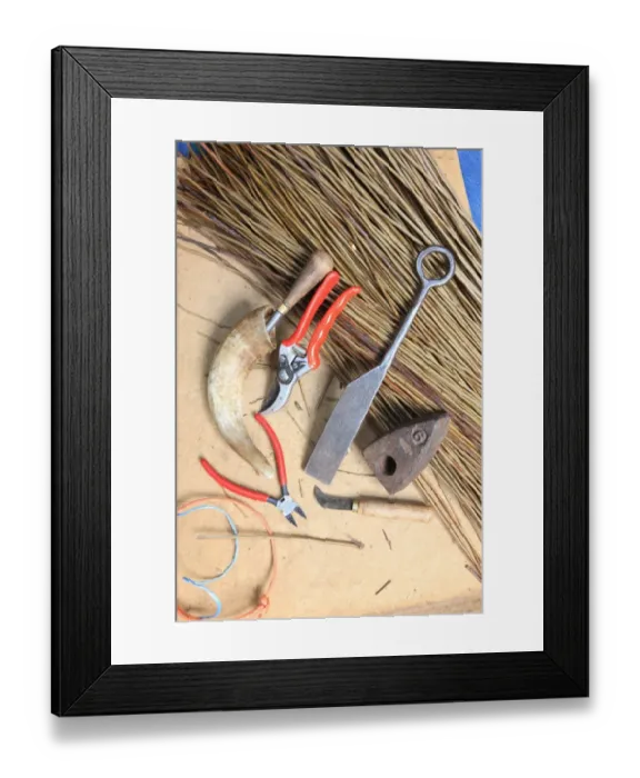 Framed Print : Traditional Basket Maker Framed Print : Traditional Basket Maker