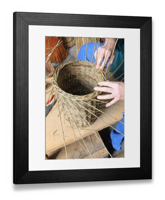 Framed Print : Traditional Basket Maker Framed Print : Traditional Basket Maker