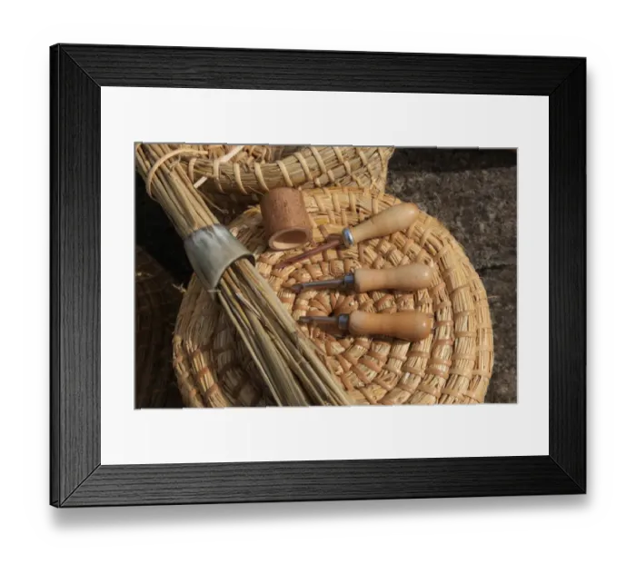 Framed Print : Bee-Skeps. The tools used to make Bee-Skeps