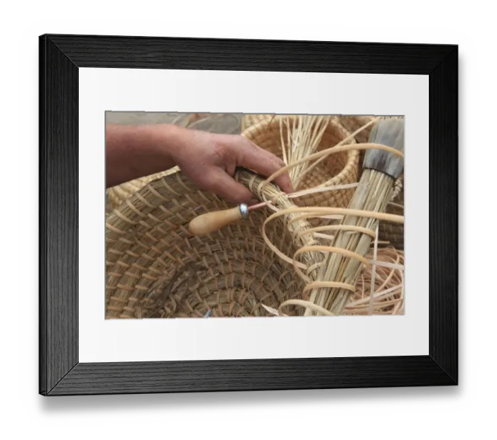 Framed Print : Bee-Skeps. David Chubb making Bee-Skeps on his farm in the Cotswolds Framed Print : Bee-Skeps. David Chubb making Bee-Skeps on his farm in the Cotswolds
