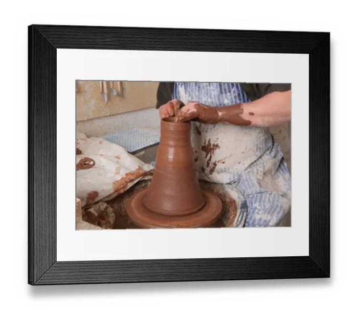 Framed Print : Potter Kevin Millward in his studio near Stoke on Trent Framed Print : Potter Kevin Millward in his studio near Stoke on Trent