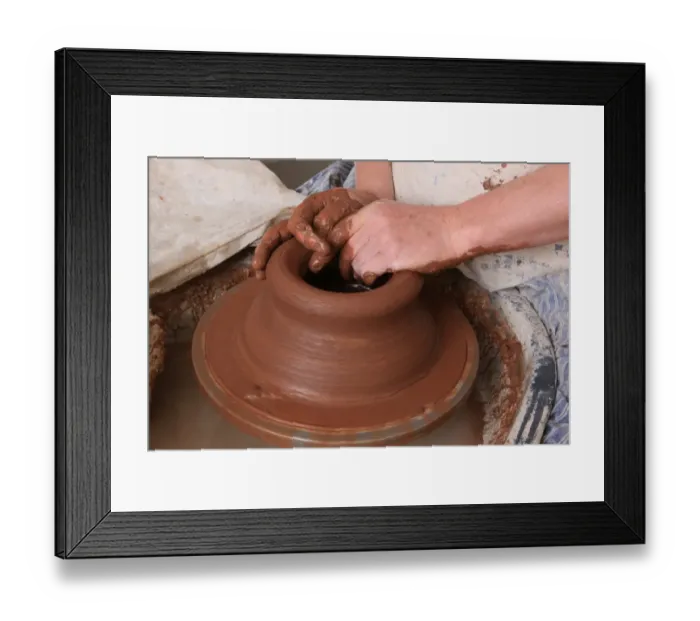 Framed Print : Potter Kevin Millward in his studio near Stoke on Trent Framed Print : Potter Kevin Millward in his studio near Stoke on Trent