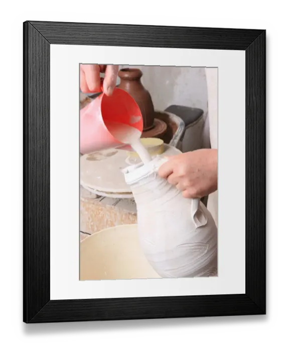 Framed Print : Potter Kevin Millward in his studio near Stoke on Trent Framed Print : Potter Kevin Millward in his studio near Stoke on Trent