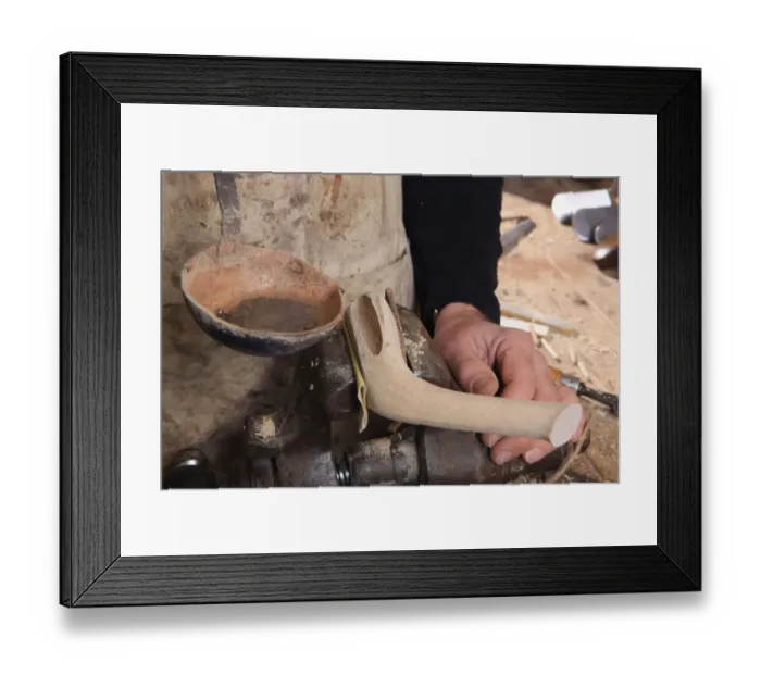 Framed Print : Golf Club. Sean Davies making traditional wooden golf clubs in his workshop Framed Print : Golf Club. Sean Davies making traditional wooden golf clubs in his workshop