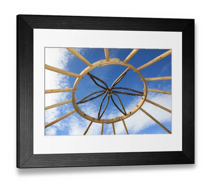Framed Print : Yurts. The wheel of a yurt Framed Print : Yurts. The wheel of a yurt