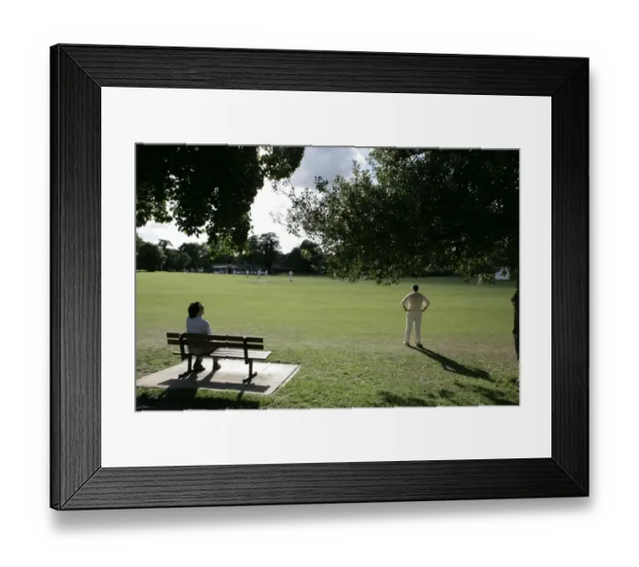 Framed Print : Marlow. The Long rays of the evening sun across the cricket field Framed Print : Marlow. The Long rays of the evening sun across the cricket field