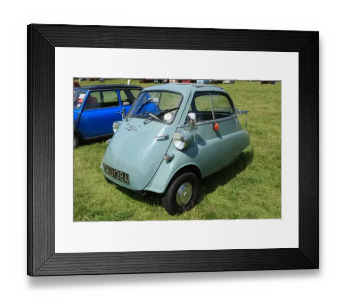 Framed Print : BMW. A BMW Bubble Car at The Classic car show Boconnoc Estate near Lostwithiel