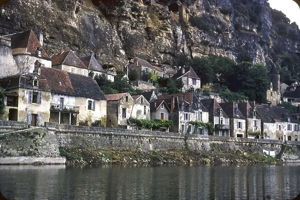 View of old houses in the Dordogne, France