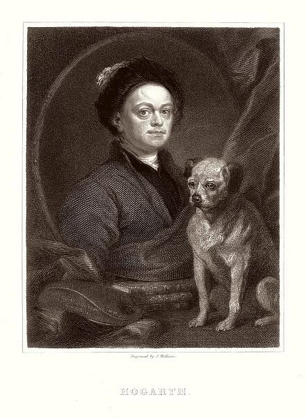 William Hogarth, artist, with his dog