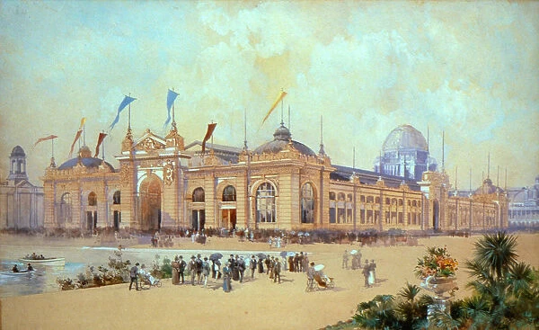 COLUMBIAN EXPOSITION, 1893. Mines & Mining Building at the Worlds Columbian Exposition