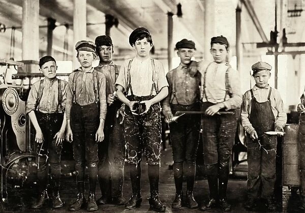 HINE: CHILD LABOR, 1908. A group of young workers at the Ivey Mill Company in Hickory