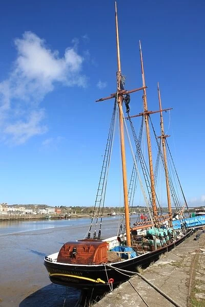 Bideford. The Kathleen & May sailing boat moored at the East-the-Water