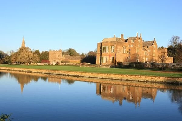 Broughton Castle near Banbury Oxfordshire on a winters afternoon