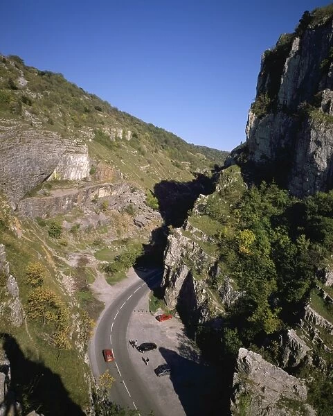 Cheddar Gorge. The cliffs which make Cheddar Gorge in Somerset one of Britain's
