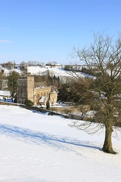Chedworth. A winters day in the Cotswolds at the village of Chedworth in
