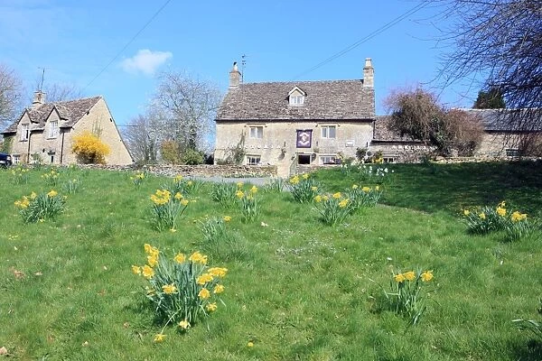 Eastleach. A spring day in the cotswold village of Eastleach famous for its daffodils