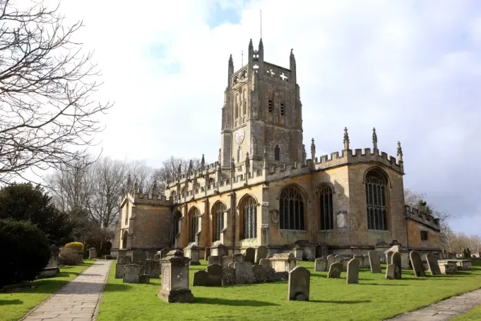 Framed Print : Fairford. St Marys Church in Fairford Gloucestershire