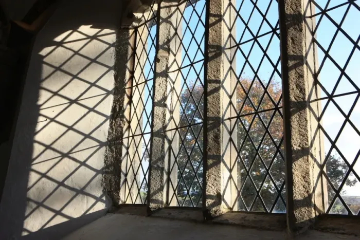 Framed Print : Golant. St Sampsons Church Golant Cornwall with its Stainted Glass windows