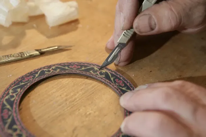 Framed Print : Guitar Maker