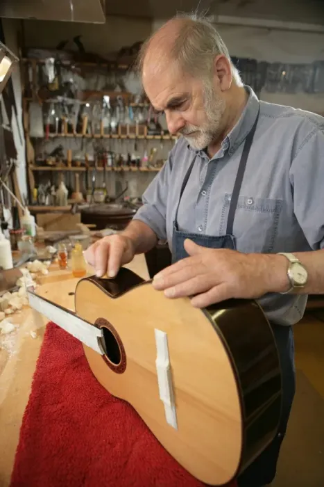 Framed Print : Guitar Maker Framed Print : Guitar Maker