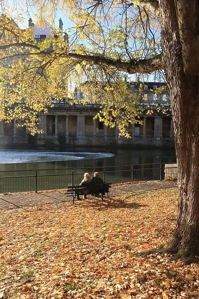 Lovers of Bath. Two lovers on a sunny morning in early winter beside the