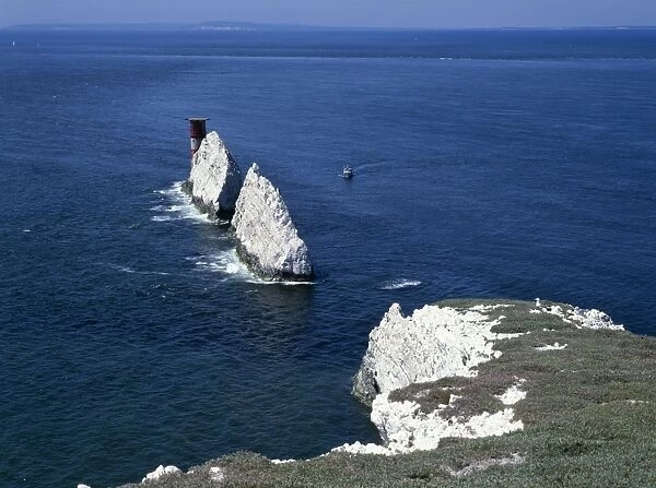 The Needles. The Neddles with its lighthouse on the Isle of wight