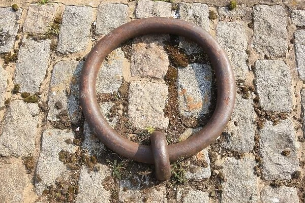 Quayside. A metal ring on the Quay at Gloucester Docks