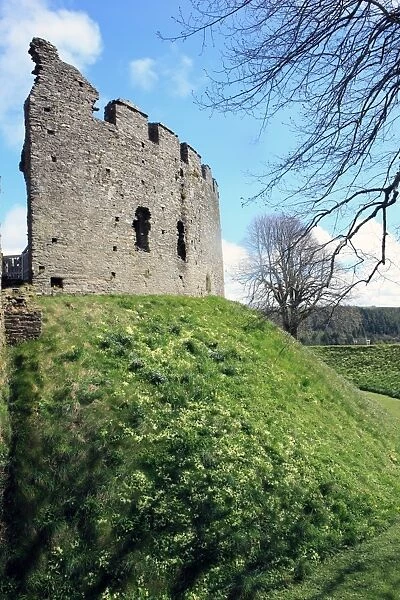 Restormel castle. The 13th century circular keep of Restormel castle at